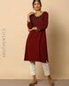 Buy Maroon Kurtas for Women by Indie Picks Online | Ajio.com