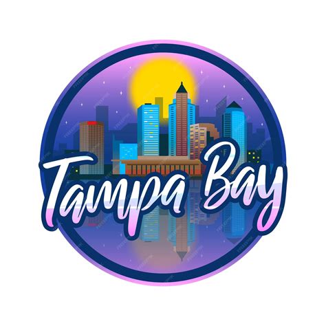Premium Vector | Tampa bay logo with skyline