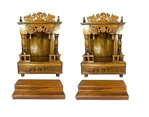 Jagannath Furniture Store Wooden Pooja Mandir for Home | Wall Mounted ...