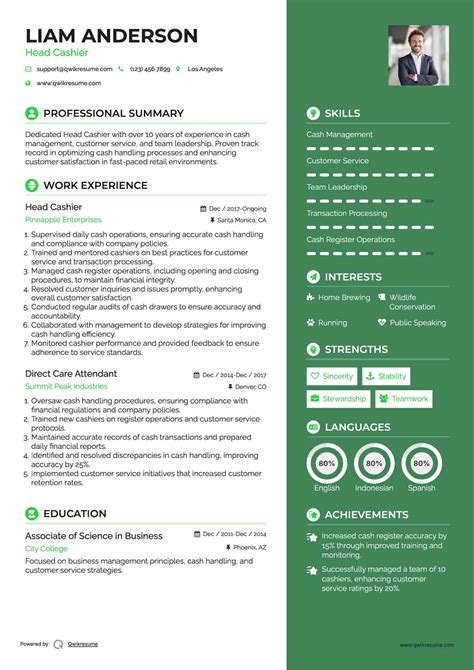 10+ Head Cashier Resume Samples & Templates for 2025