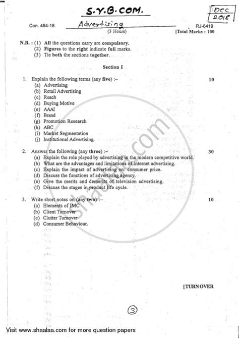 Advertising 2018-2019 BCom IDOL (Correspondence) 2nd Year (SYBcom) 2 ...