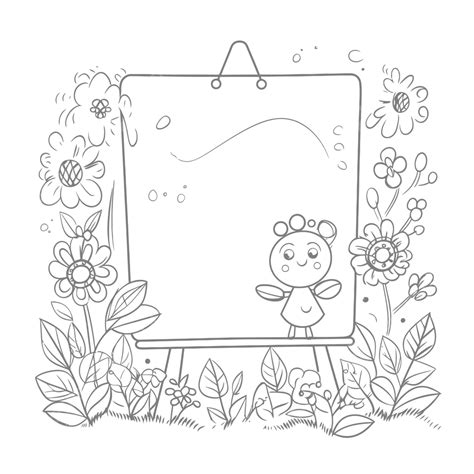 Coloring Pages For Children With Cute Drawing Of The Sketch Board ...