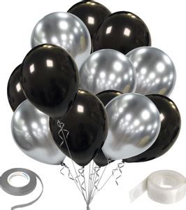 Flipkart.com | ZYOZI Solid 10nch Silver and Black Birthday Party ...