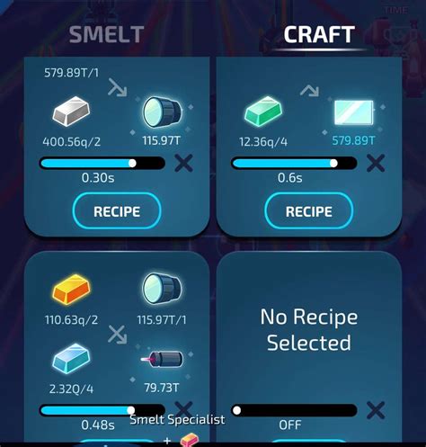 Idle Planet Miner - Smelting / Crafting Guide