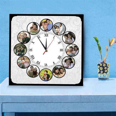 Photo Frame Clock, 12 Photos Table Clock, Photo Clocks | Zestpics