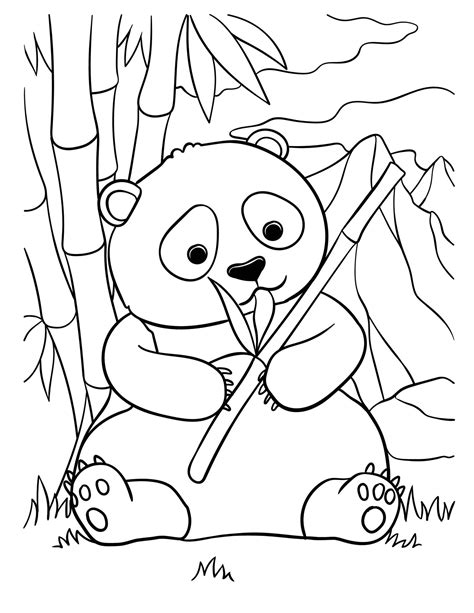 Panda Coloring Page for Kids 13801593 Vector Art at Vecteezy