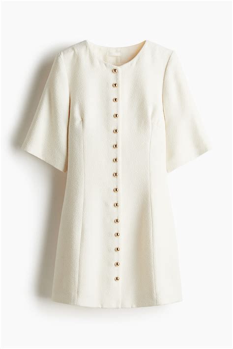 Bouclé dress - Cream - Ladies | H&M IN
