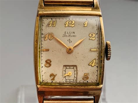 ELGIN WATCH, MENS Watch, Vintage Watch, Elgin Deluxe, 10k Gold Filled ...