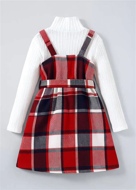 Shop Online Checkered Pinafore with Blouse at ₹1311