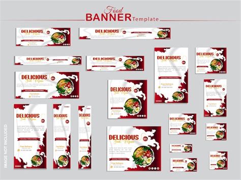 Set of food banner template design for social media posts restaurant ...