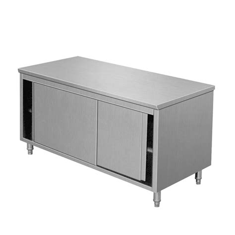Commercial Prep Work Table Storage Cabinet with Sliding Door Stainless ...