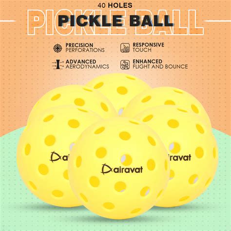 Product Details | Bodyline Sports | 40 Hole Pickleball - 6 Pcs Set
