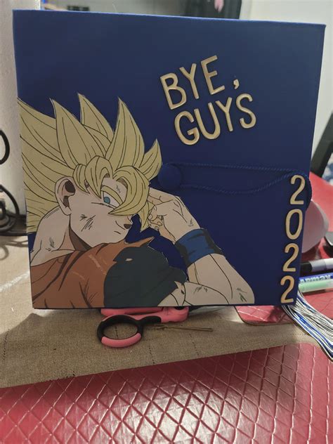 Finished decorating my cap decorations for graduation! : dbz