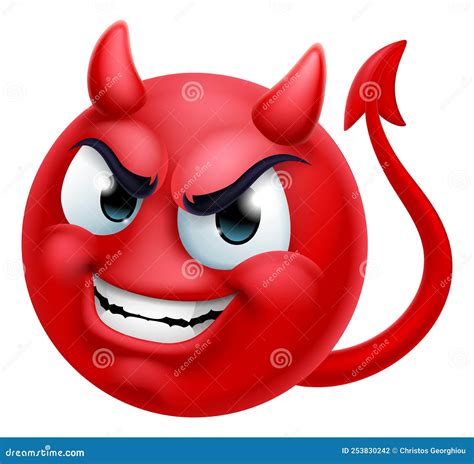 Devil Emoji Emoticon Man Face Cartoon Icon Mascot Stock Vector ...