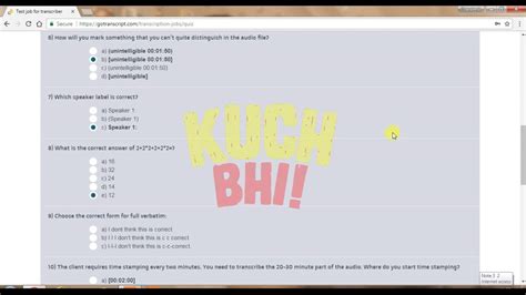 Image result for Go Transcript Audio Test Answer