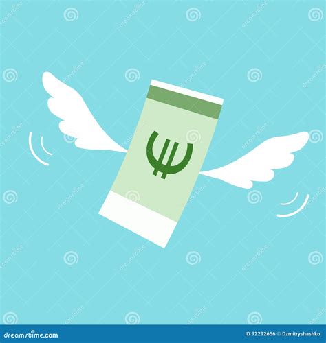 Money with wings stock vector. Illustration of increase - 92292656