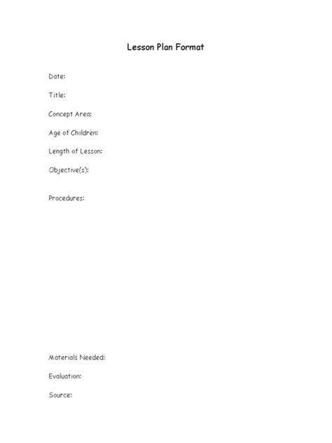 Basic Lesson Plan Format 的图像结果