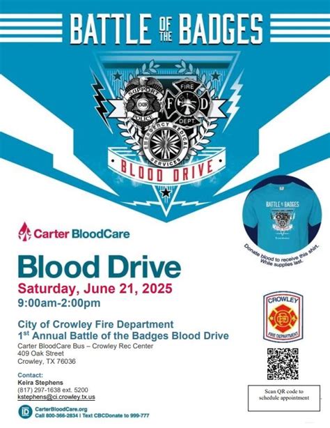 Crowley FD vs PD Blood Drive, Crowley Recreation Center, 21 June 2025 ...