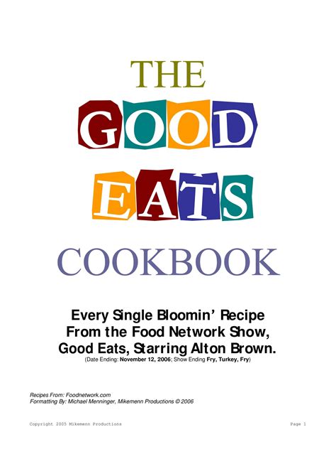 The Good Eats Cookbook : Free Download, Borrow, and Streaming ...