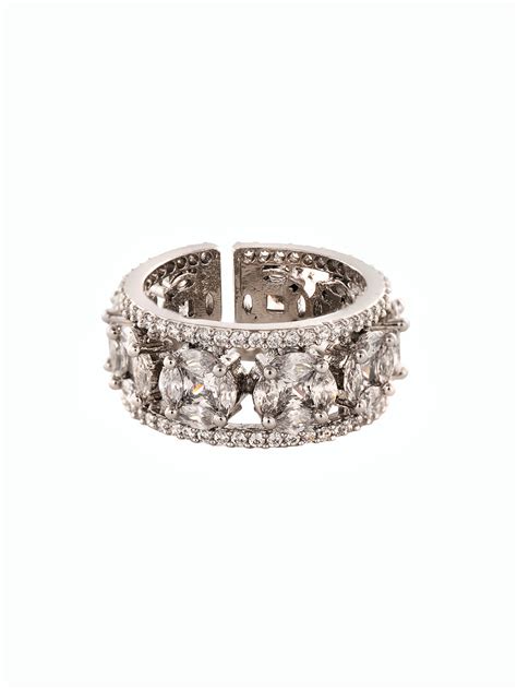 Gold Plated Beaded White Ring Jewellery Regular Sale Price – Saraf RS ...