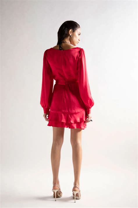 APZ - Volant Rouge Dress - Elahe