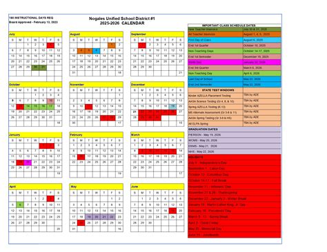 Nogales Unified School District Calendar 25-26 Revised [PDF] - EduCounty