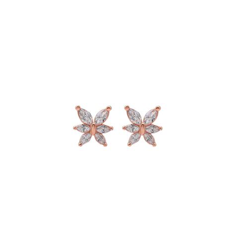 Buy the Rose Gold Tiny Lotus Bloom Earrings - Silberry