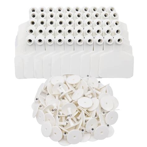 Buy ZHEQOGZH Blank Ear Tags Plastic Livestock Ear Tags Animal ...