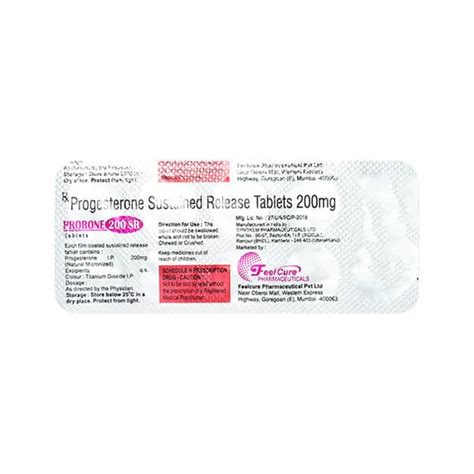 Prorone Sr 200 MG Tablet (10): Uses, Side Effects, Price & Dosage ...