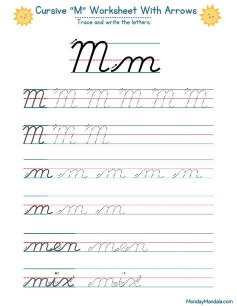 10 Cursive M Worksheets (Free Letter Writing Printables)