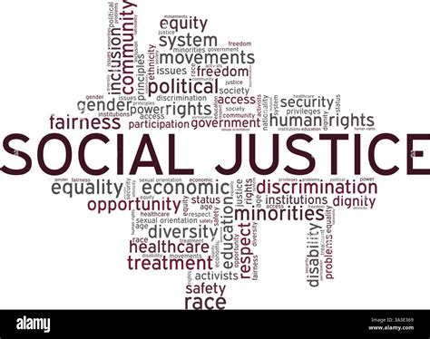 Social Justice vector illustration word cloud isolated on a white ...