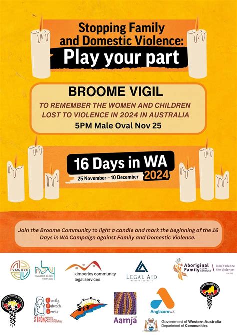 Broome Vigil - 16 Days of Action against Gender Based Violence, Male ...