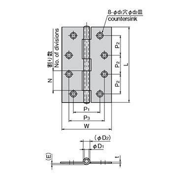 Butt Hinge (B-1100 /Stainless Steel) | TAKIGEN | MISUMI India