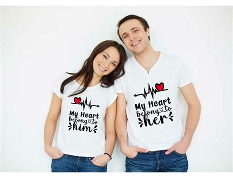 5 Matching Couple Svg T-Shirt Designs Bundle, Couple Quotes typography ...