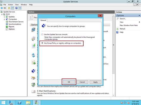 Image result for Point Client Computer to WSUS Server