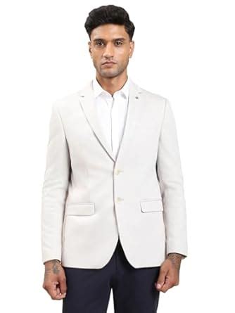 Buy Turtle Men Knitted Cream Solid Tailored Fit Blazer at Amazon.in