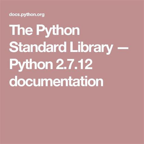 Python Standard 的图像结果