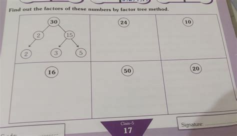 Find out the factors of these numbers by factor tree method - Brainly.in