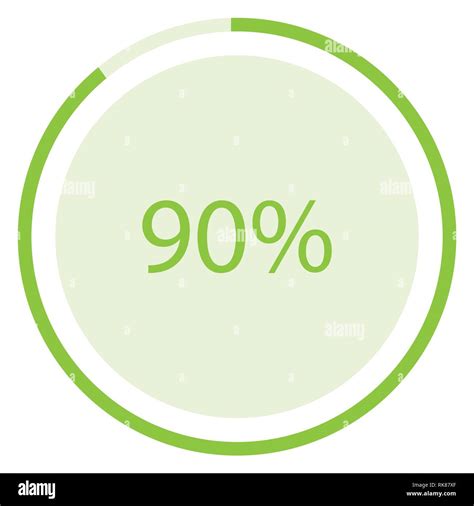 Vector illustration green round, circle pie graph, chart with ...