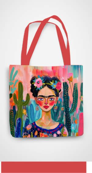 Funky Frida Boho Artistic Tote Bag With Zipper – EverythingBoho