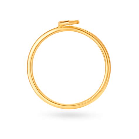Letter C 14KT Yellow Gold Initial Ring