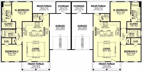 One Story Cottage Style Duplex House Plan 9286: Birchcliff - 9286