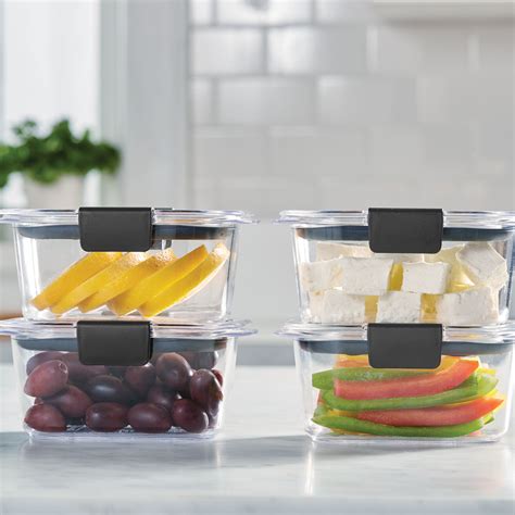 Rubbermaid Brilliance Food Storage Containers, BPA-Free Plastic, 4.7 ...
