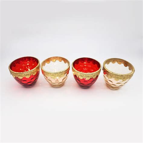 Buy Corsica Set of 4 Glass T-Light Holders from Corsica by Home Centre ...