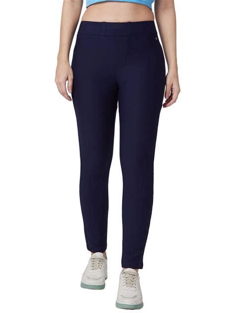 Spykar High Rise Skinny Fit Blue Knits Pant For Women