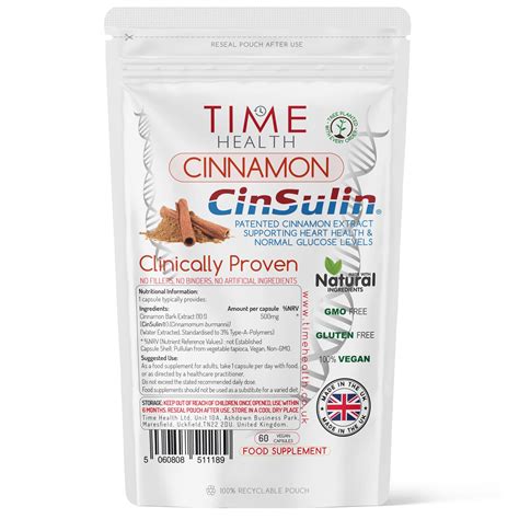 Buy CinSulin® Cinnamon - 60 x 500mg s - 10:1 Extract - Patented ...
