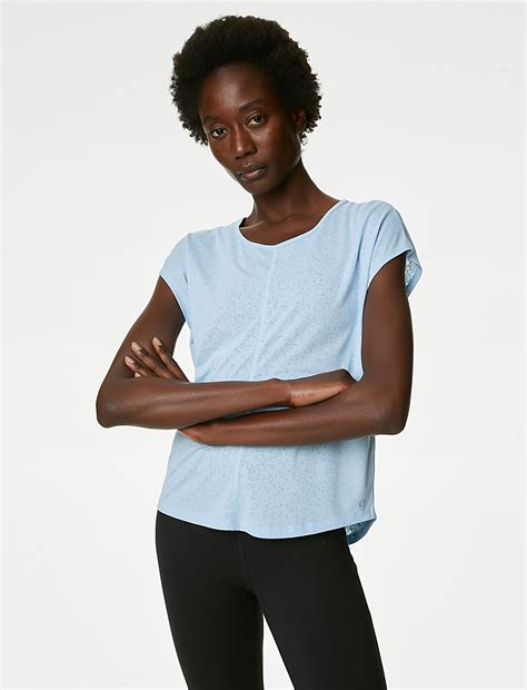 Buy Scoop Neck Twist Back Yoga T-Shirt at Marks & Spencer
