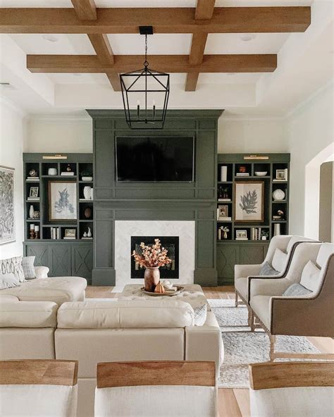Modern Built-In Shelves with White Fireplace - Soul & Lane
