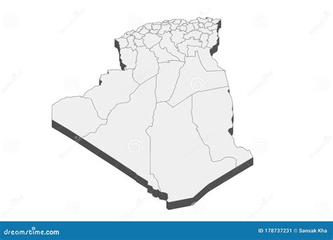 Algeria Map Showing Country Highlighted In Green Color With Rest Of African Countries In Brown ...