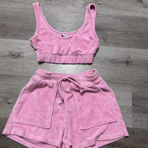 ZARA terry cloth/towelling beach cover up set in... - Depop